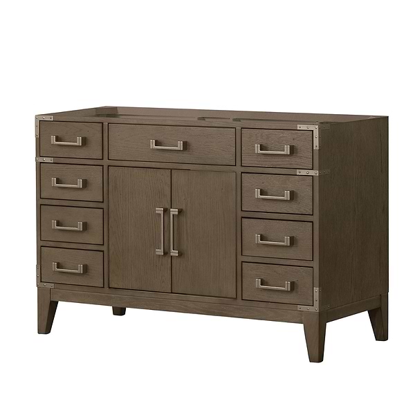 Aiden Gray Oak 48" Single Vanity wth Carrara Marble Top