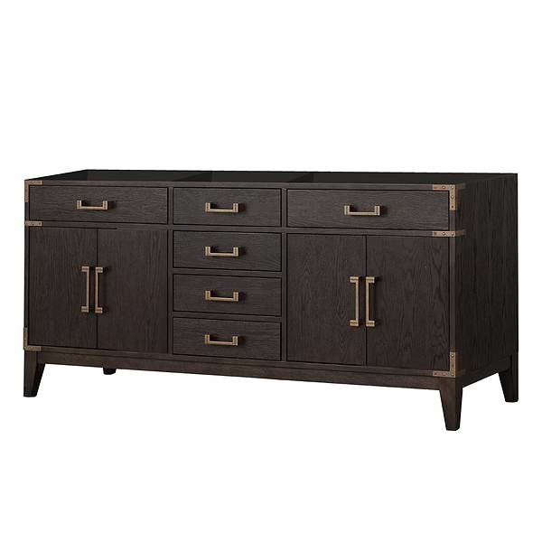 Aiden Brown Oak 72" Double Vanity with Carrara Marble Top