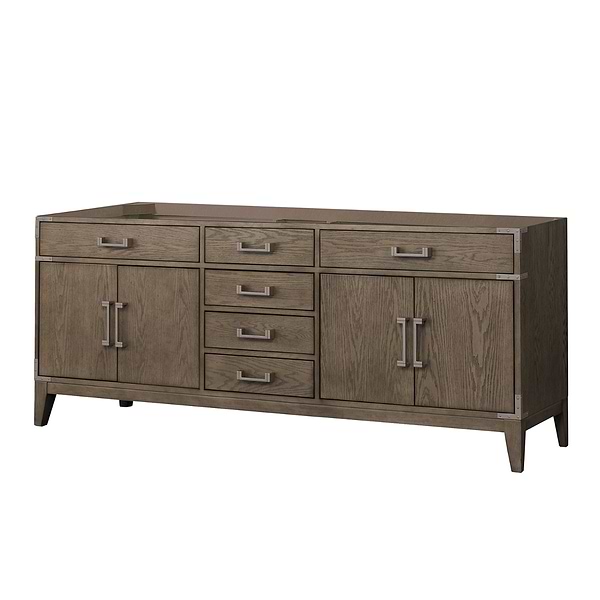 Aiden Gray Oak 80" Double Vanity wth Carrara Marble Top