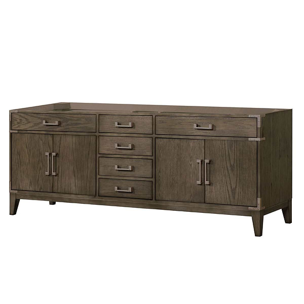 Aiden Gray Oak 84" Double Vanity wth Carrara Marble Top