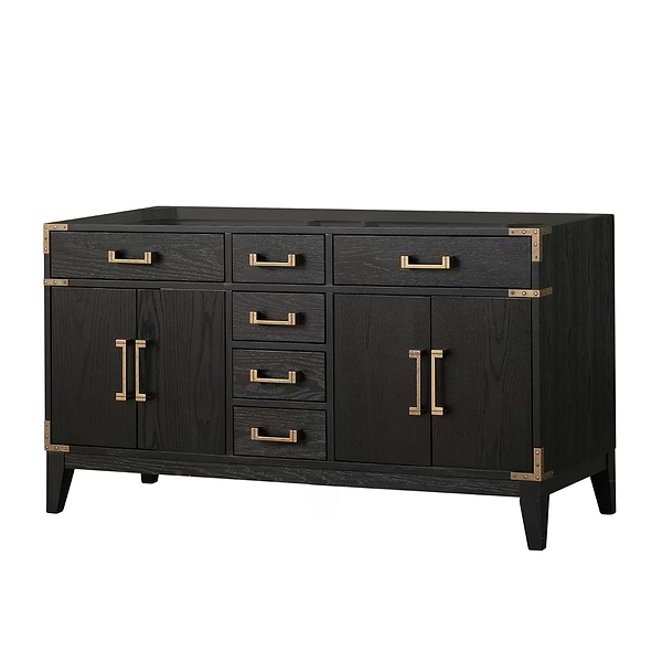 Aiden Black Oak 60" Double Vanity without Top