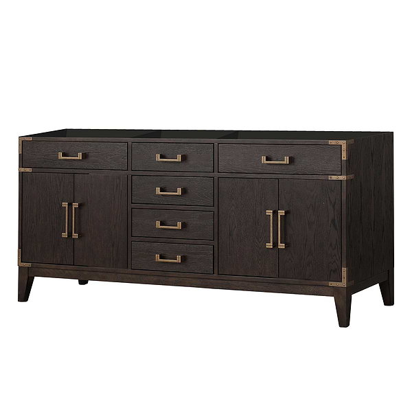 Aiden Brown Oak 72" Double Vanity without Top