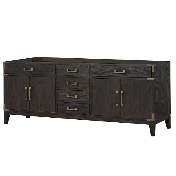Aiden Brown Oak 84" Double Vanity without Top