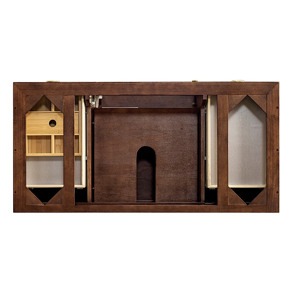 James Martin Vanities Amberly Mid-Century Walnut 48" Single Vanity with Carrara Marble Top