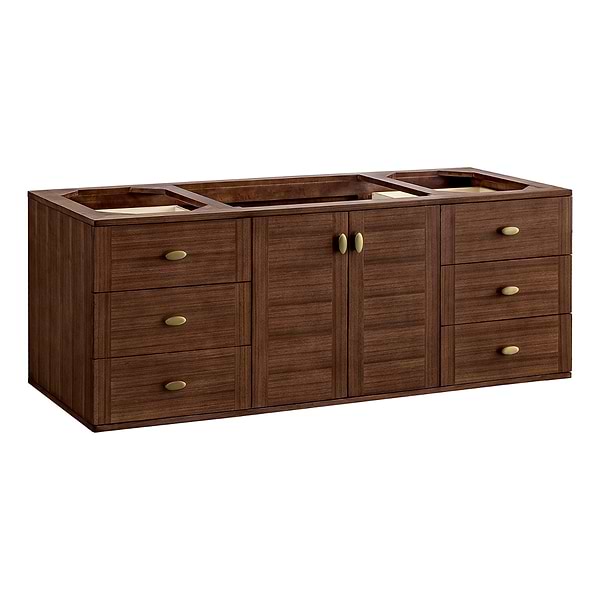 James Martin Vanities Amberly Mid-Century Walnut 60" Single Vanity without Top