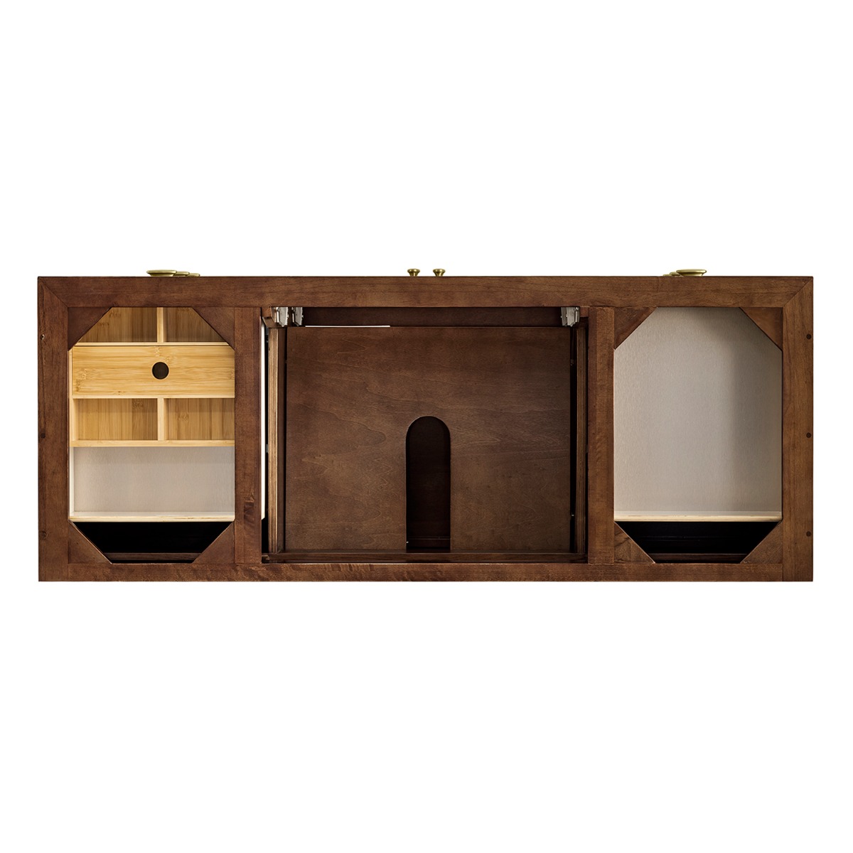 James Martin Vanities Amberly Mid-Century Walnut 60" Single Vanity with Eternal Marfil Quartz Top