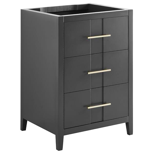 Iconic Charcoal and Gold 24" Single Vanity without Top