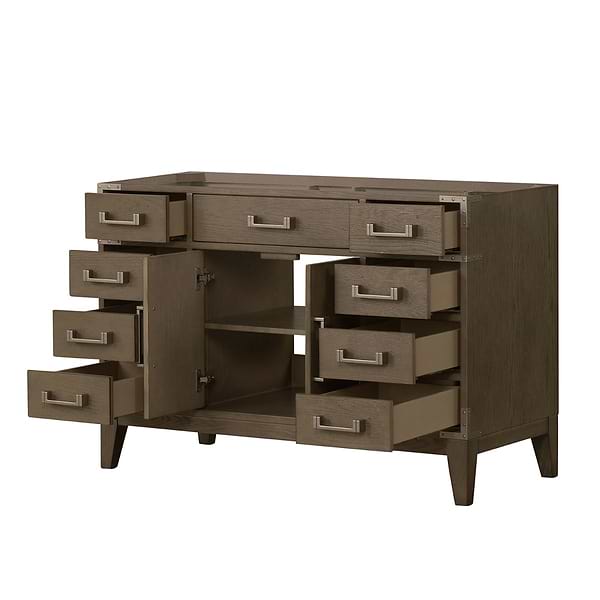 Aiden Gray Oak 48" Single Vanity wth Carrara Marble Top