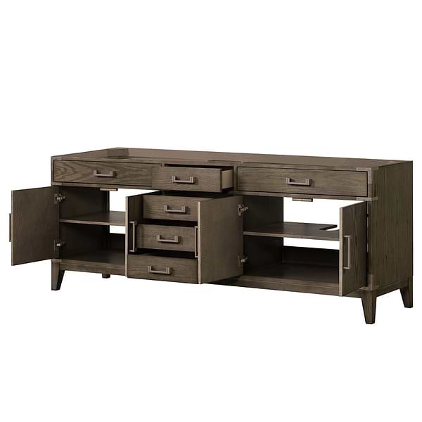 Aiden Gray Oak 84" Double Vanity wth Carrara Marble Top