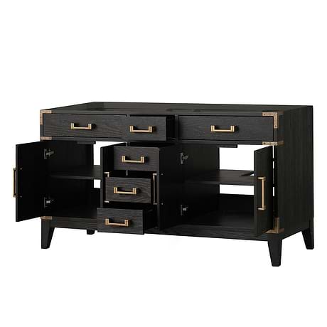 Aiden Black Oak 60" Double Vanity without Top