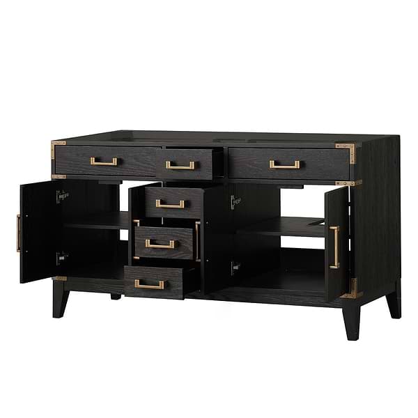 Aiden Black Oak 60" Double Vanity without Top