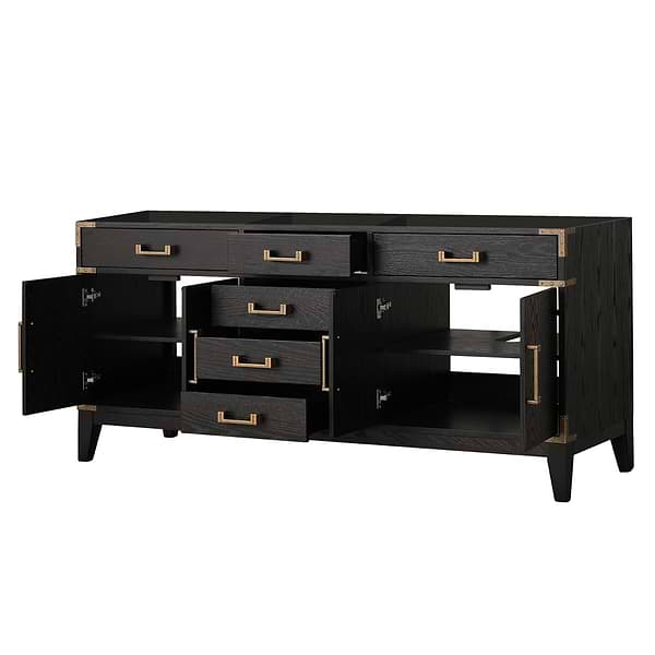 Aiden Black Oak 72" Double Vanity without Top