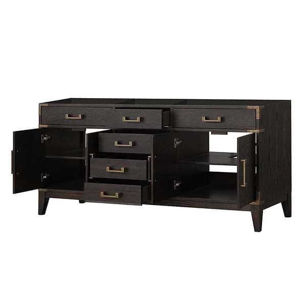 Aiden Brown Oak 72" Double Vanity without Top