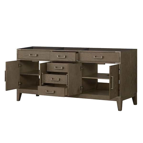 Aiden Gray Oak 72" Double Vanity without Top