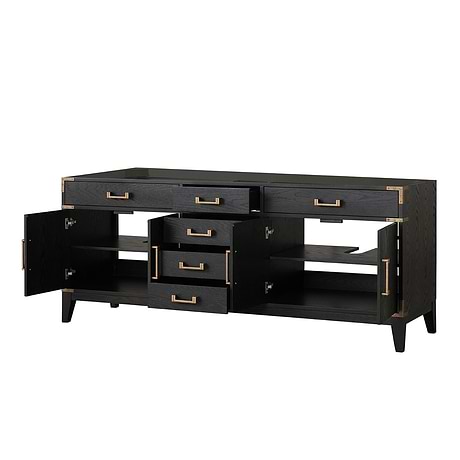 Aiden Black Oak 80" Double Vanity without Top