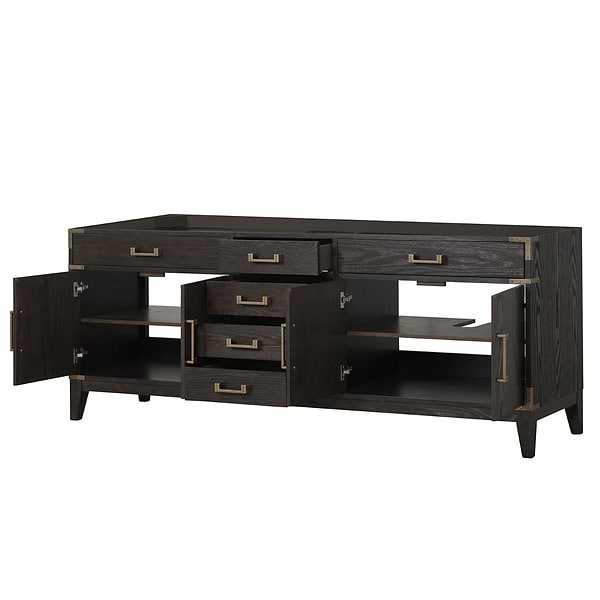 Aiden Brown Oak 84" Double Vanity without Top