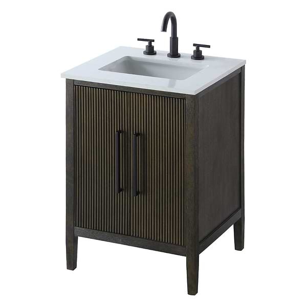 Juelle Chocolate Oak 24" Single Vanity with Cultured Marble Top