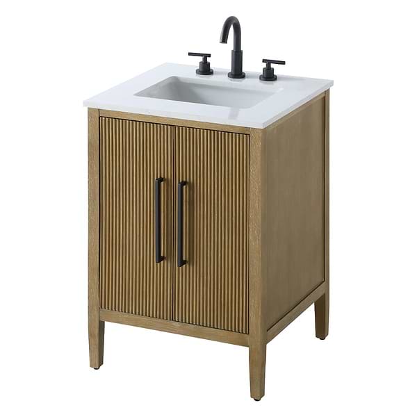 Juelle Honey Oak 24" Single Vanity with Cultured Marble Top