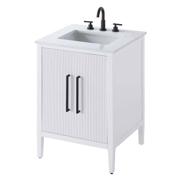 Juelle White 24" Single Vanity with Cultured Marble Top