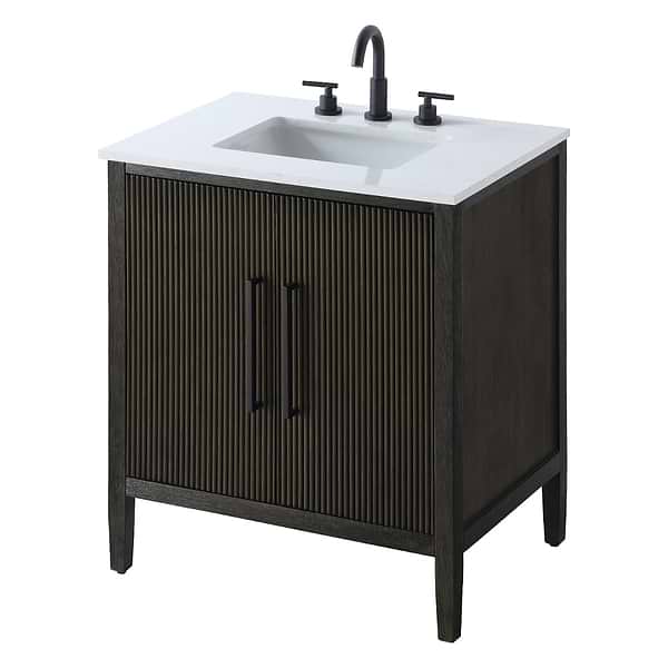 Juelle Chocolate Oak 30" Single Vanity with Cultured Marble Top