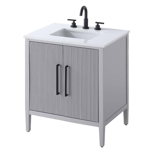 Juelle Gray 30" Single Vanity with Cultured Marble Top