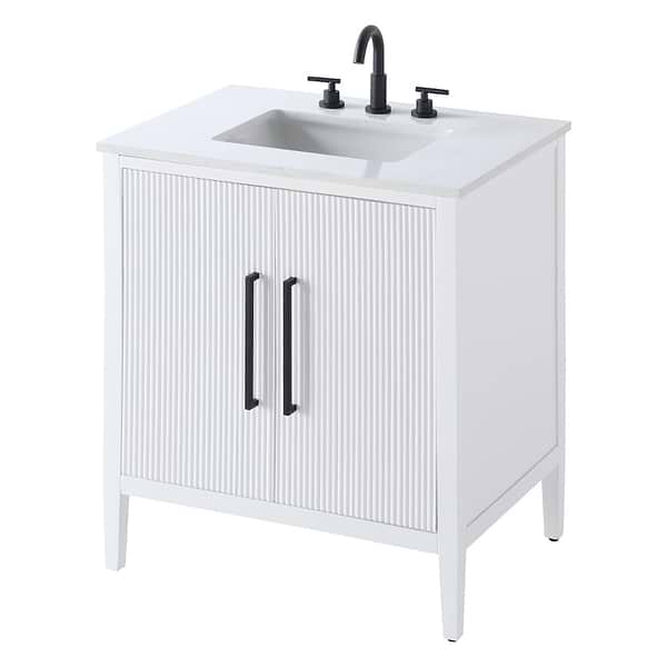 Juelle White 30" Single Vanity with Cultured Marble Top