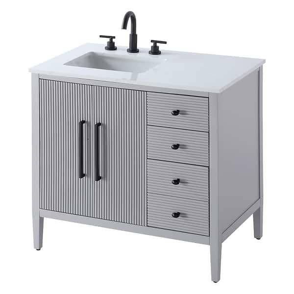 Juelle Gray 36" Single Vanity with Cultured Marble Top