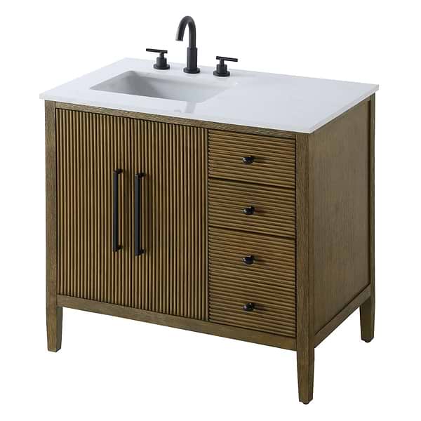 Juelle Hazel Oak 36" Single Vanity with Cultured Marble Top