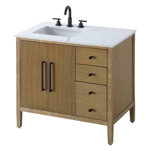 Juelle Honey Oak 36" Single Vanity with Cultured Marble Top