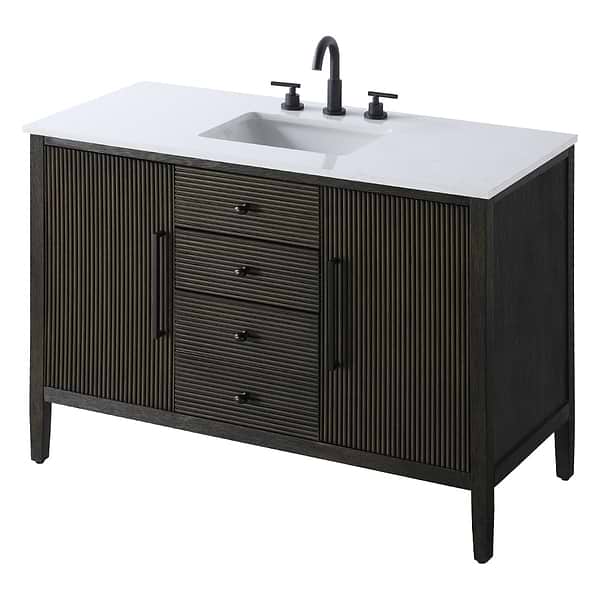 Juelle Chocolate Oak 48" Single Vanity with Cultured Marble Top