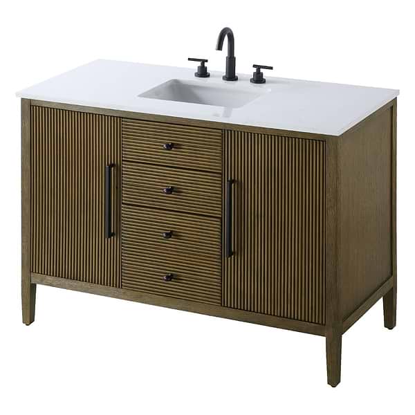 Juelle Hazel Oak 48" Single Vanity with Cultured Marble Top