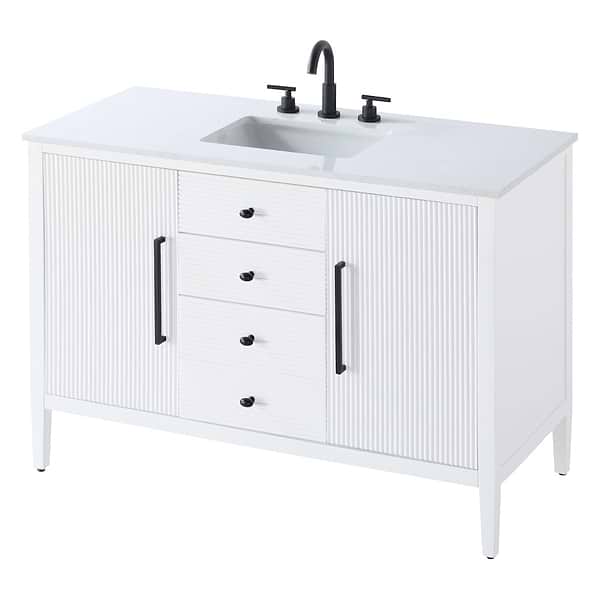 Juelle White 48" Single Vanity with Cultured Marble Top