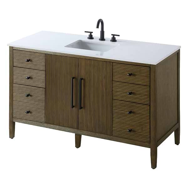 Juelle Hazel Oak 54" Single Vanity with Cultured Marble Top