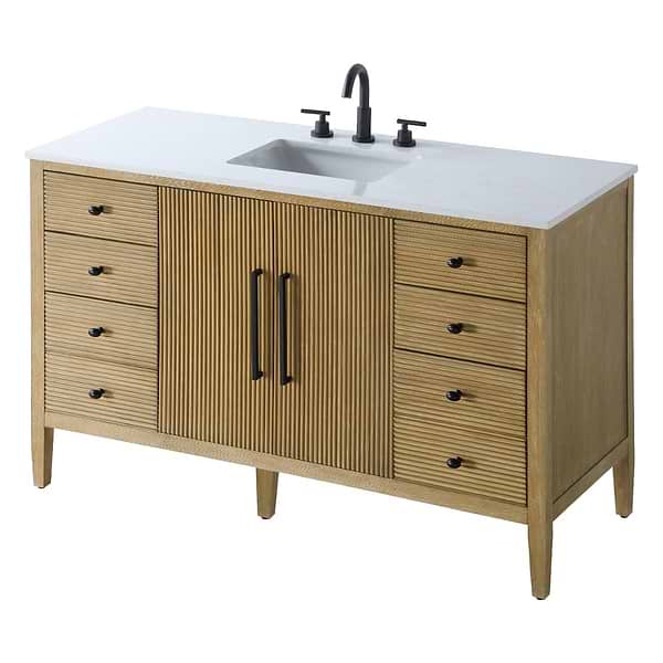 Juelle Honey Oak 54" Single Vanity with Cultured Marble Top