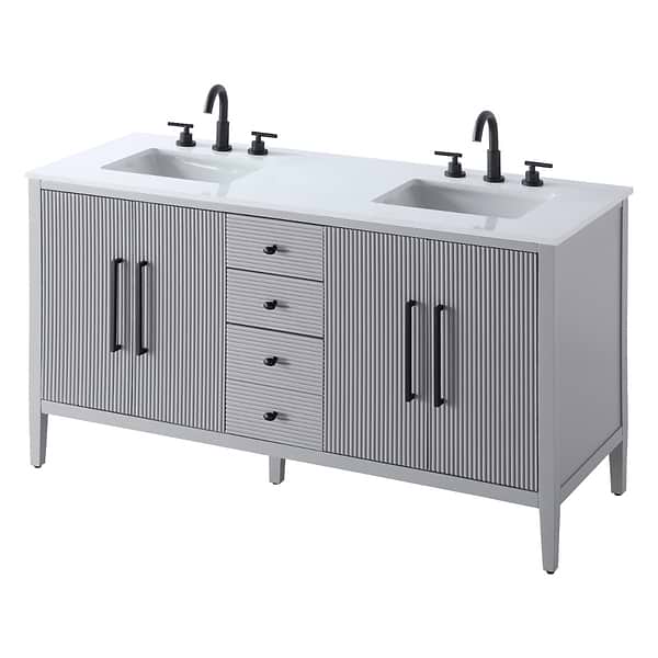 Juelle Gray 60" Double Vanity with Cultured Marble Top
