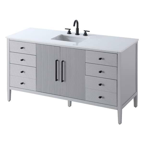 Juelle Gray 60" Single Vanity with Cultured Marble Top