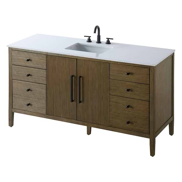 Juelle Hazel Oak 60" Single Vanity with Cultured Marble Top