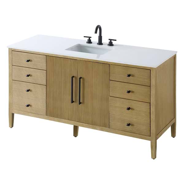 Juelle Honey Oak 60" Single Vanity with Cultured Marble Top