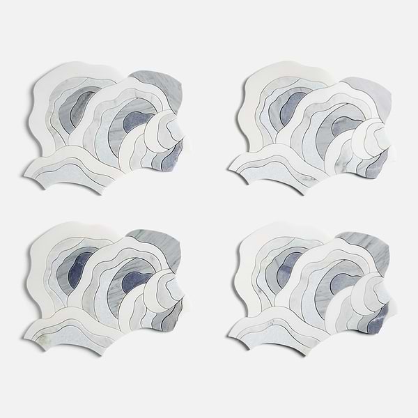 Iris Azul Macauba Blue Polished Marble Waterjet Mosaic Tile