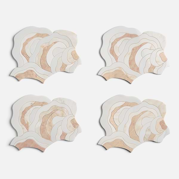 Iris Rosa Onyx Pink Polished Marble Waterjet Mosaic Tile