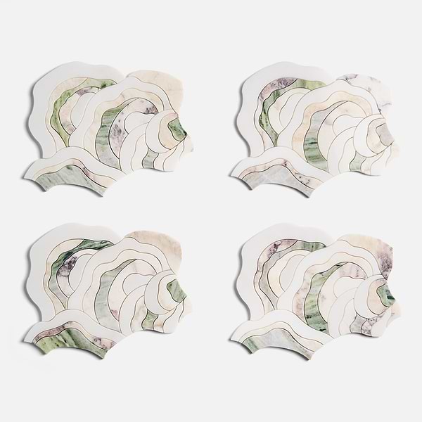 Iris Viola Jade Green Polished Marble Waterjet Mosaic Tile