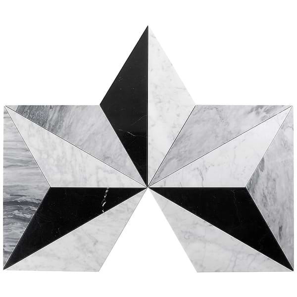 Stellamar Nero Carrara 15x26 Polished Marble Tile