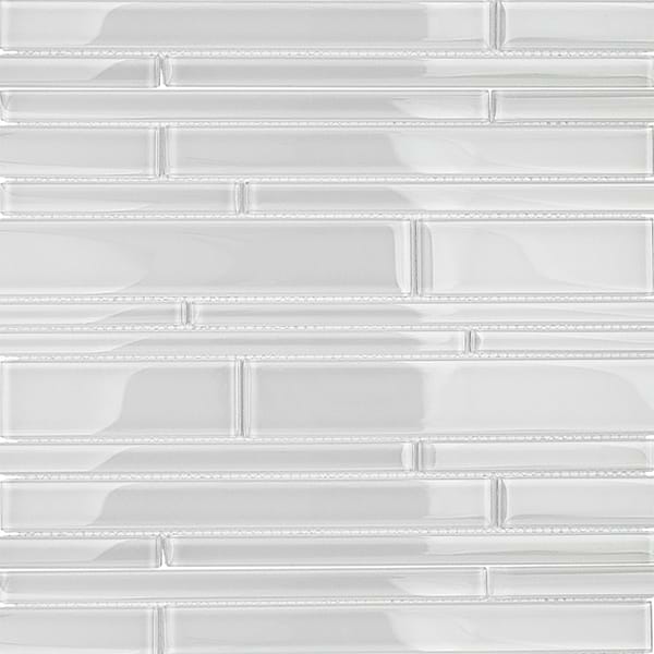 Loft Spa Super White Tuscany Pattern Glass Polished Mosaic Tile