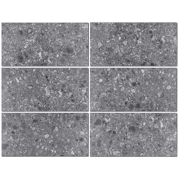 Rizo LVT Charcoal Black 12x24 Rigid Core Click Luxury Vinyl Tile 