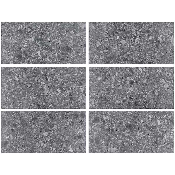 Rizo LVT Charcoal Black 12x24 Glue Down Luxury Vinyl Tile 