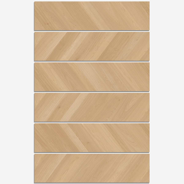 Aspen LVT Chevron Brined 12x48 Luxury Vinyl Plank in Brown, View 9, open zoomed image
