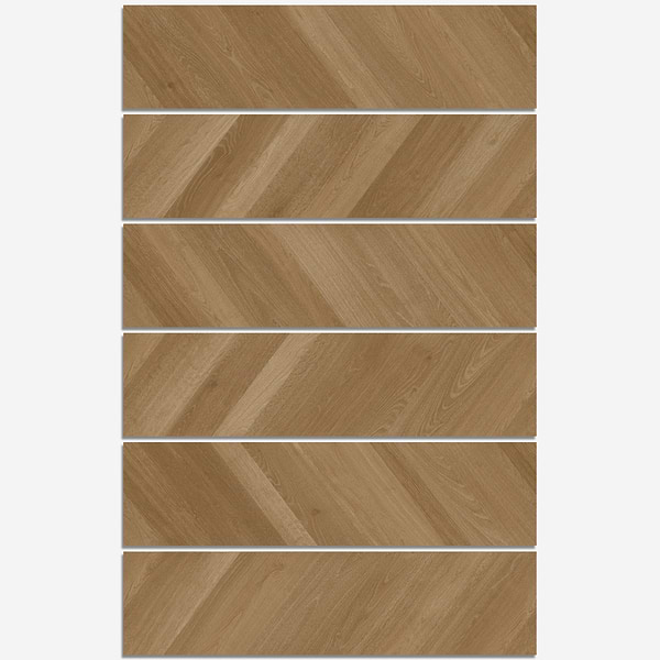 Aspen LVT Chevron Thatch 12x48 Luxury Vinyl Plank in Brown, View 9, open zoomed image