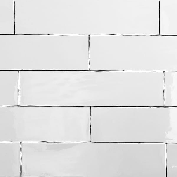 Lancaster Bianco White 3x12 Polished Ceramic Subway Wall Tile