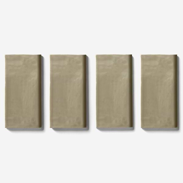 Lancaster Celery Green 3x6 Ceramic Bullnose