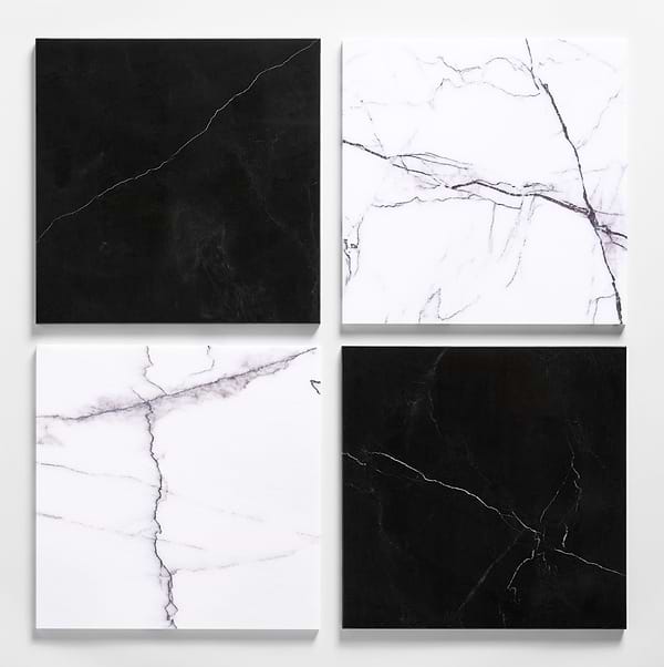 Alterno Black Silk and Lilac 12x12 Polished Marble Checkerboard Tile